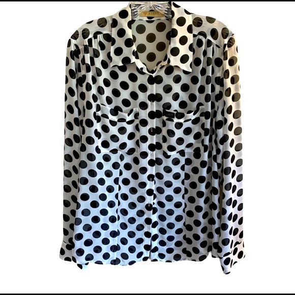 Guess Tops - GUESS Sheer Polka Dot Blouse